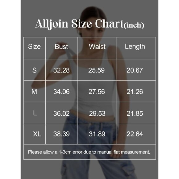 Alljoin Women White Double Lined Square Neck Sleeveless Tank Top For Workout Gym - Picture 6 of 7
